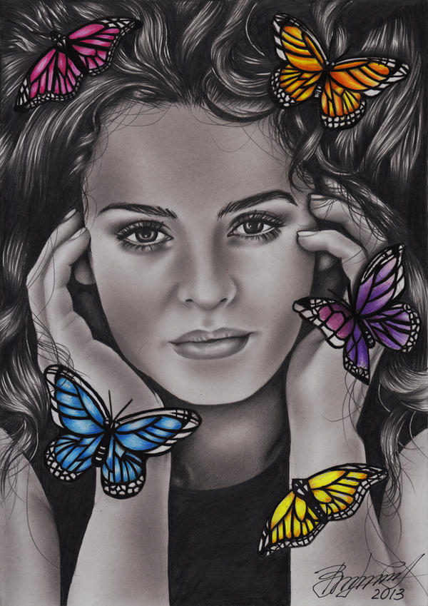Christina and Butterflies by Vira1991