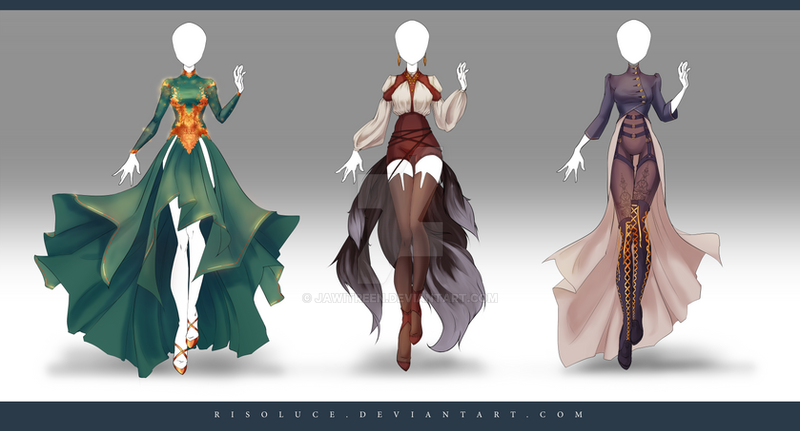 (CLOSED) Adoptable Outfit Auction 174 - 176 by JawitReen