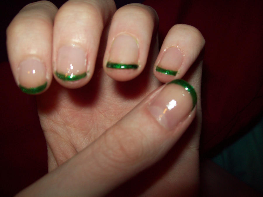 Green and Yellow French Tip Nails - wide 8