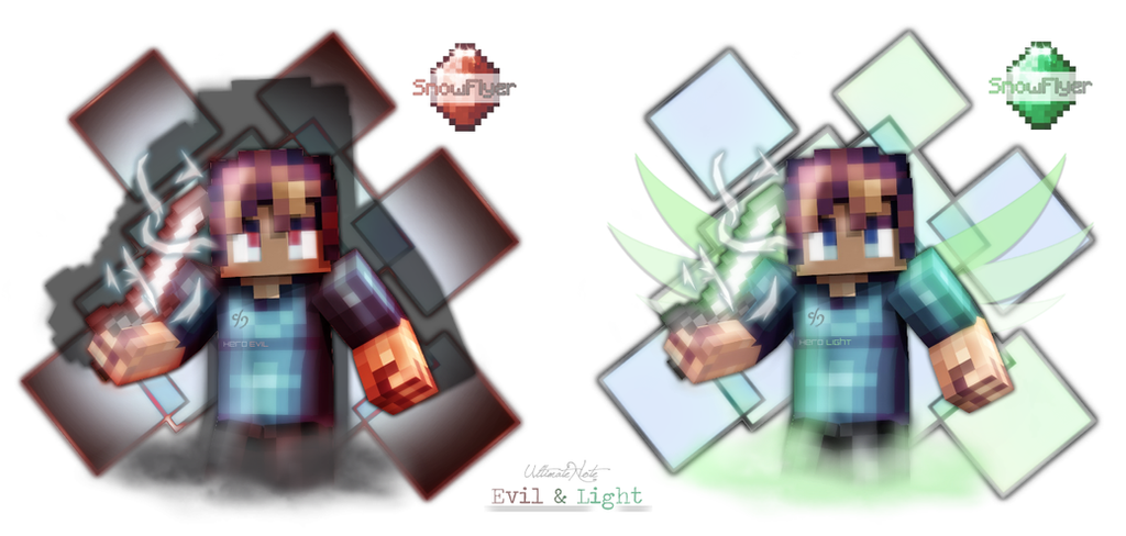 [Minecraft] Snowflyer, Hero Evil and Light by UltimateNote