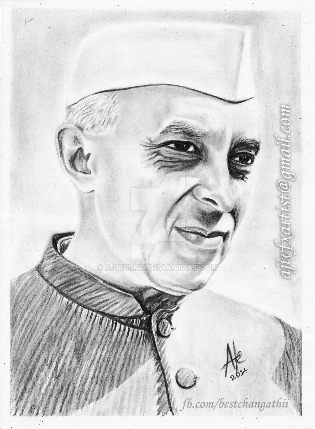 Nehru Pencil Drawings By Artist Aji by Ajikumar on DeviantArt
