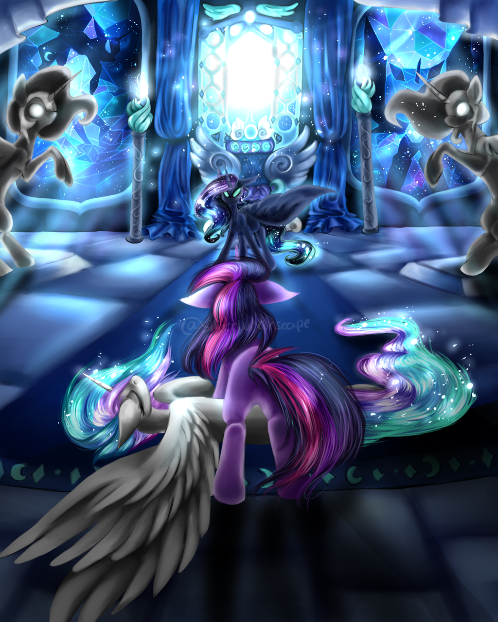 [Obrázek: twilight_and_nightmare_moon_by_silverlun...a7t32e.png]