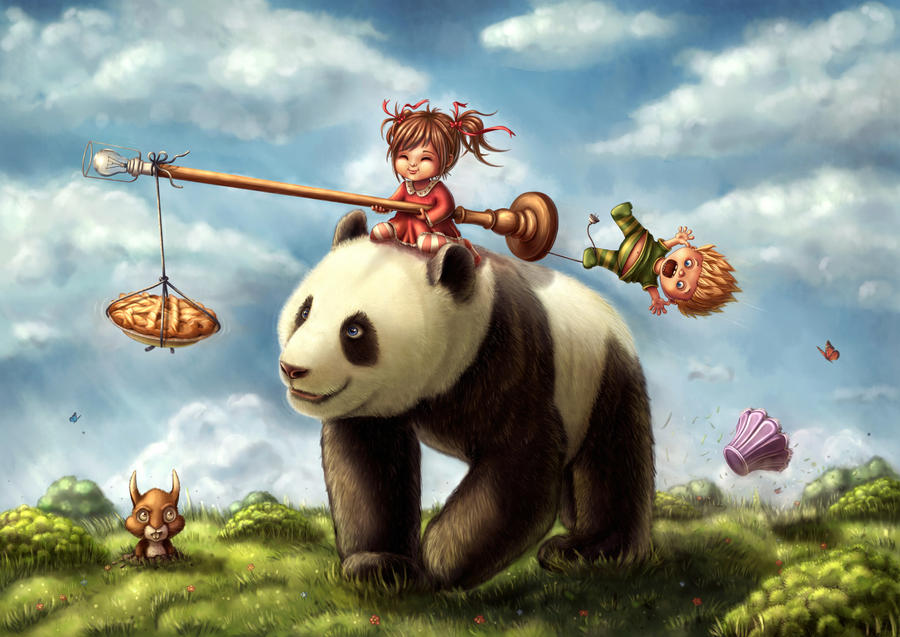 Panda Ride by Caroline Nyman