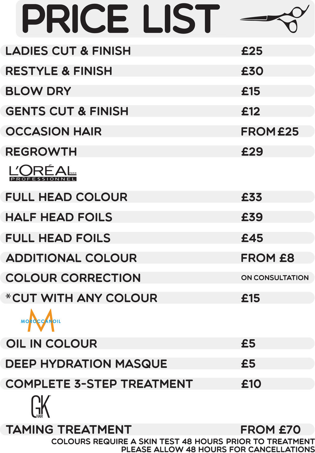 Hairdressing Pricelist by xcalloomx on DeviantArt