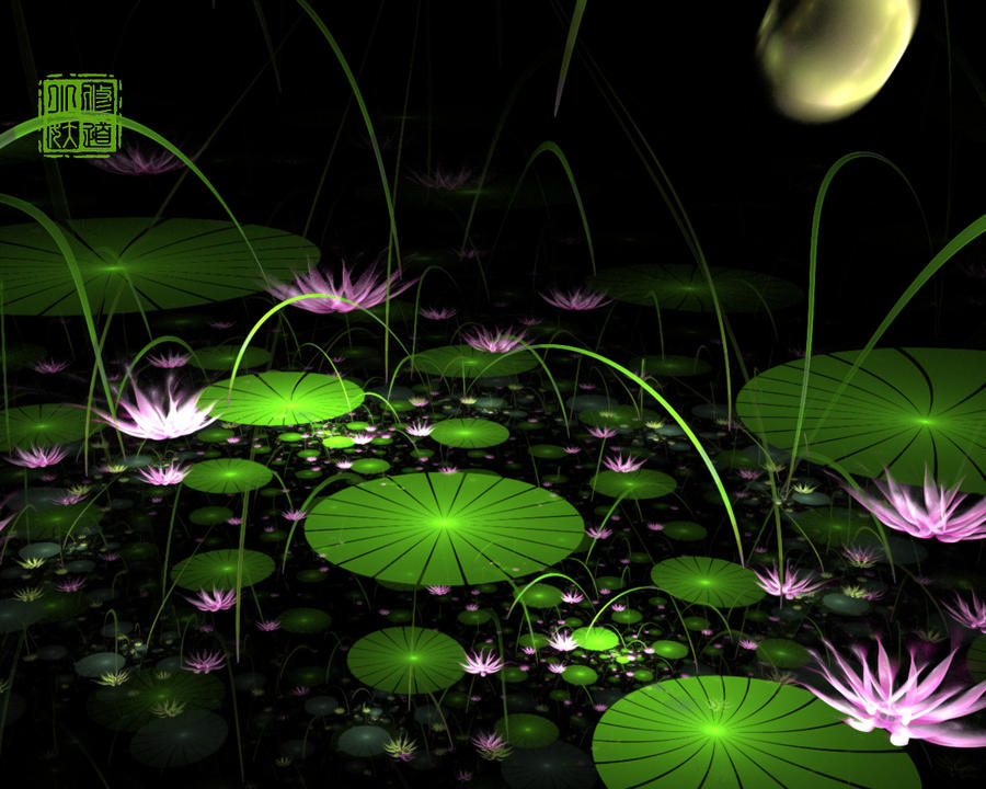 Moonlight Over the Lotus Pond by fractist on DeviantArt